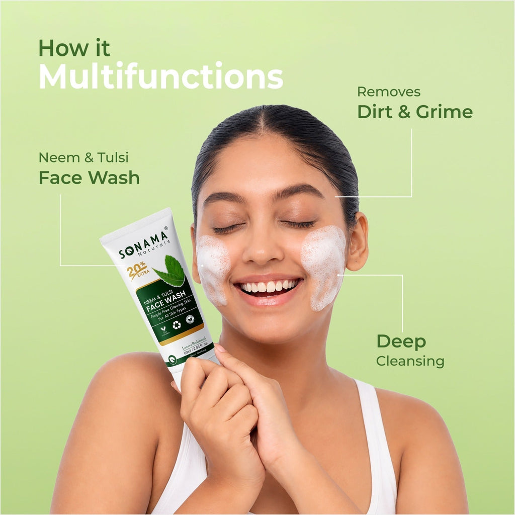 Neem and Tulsi Face Wash Benefits for Oily, Acne-Prone Skin in India