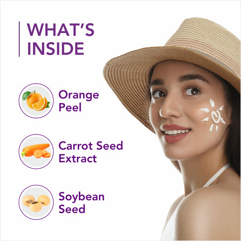 Carrot & Orange Sunscreen SPF 50 PA+++: Non-Greasy, Water-Resistant