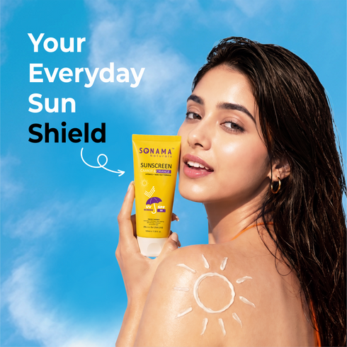Carrot & Orange Sunscreen SPF 50 PA+++: Non-Greasy, Water-Resistant
