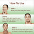 Step-by-step guide on how to use face wash with a woman rinsing her face.