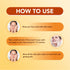 Instructions on how to use face wash with images and text on a yellow background