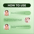 Instructions on how to use face wash with a green background