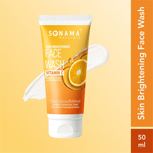 SONAMA Skin Brightening Face Wash with Vitamin C on a beige background