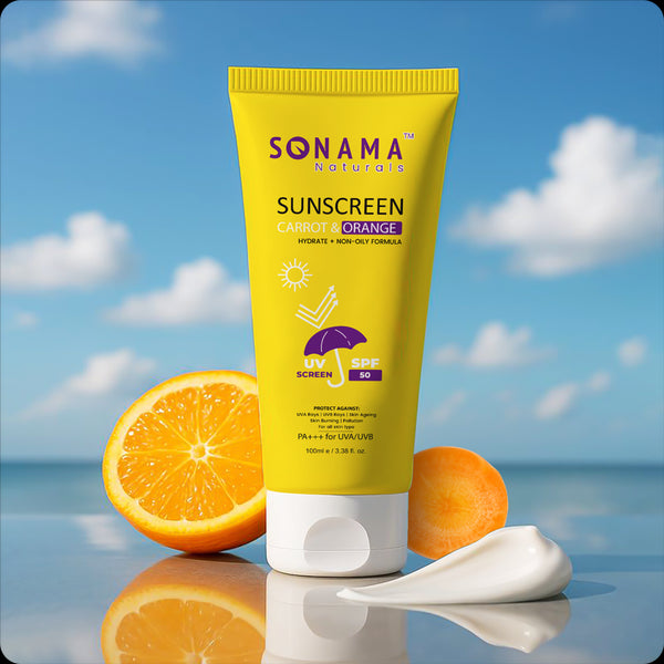 Carrot & Orange Sunscreen SPF 50 PA+++: Non-Greasy, Water-Resistant