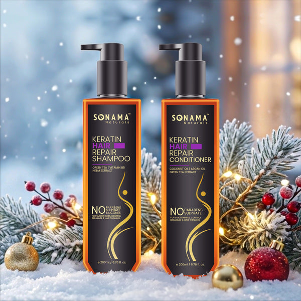 Sonama Silky Strength Regimen: Keratin Hair Care Shampoo | Conditioner Combo