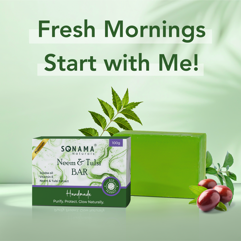 Neem & Tulsi Bar | Handmade Natural Cleanser for Skin