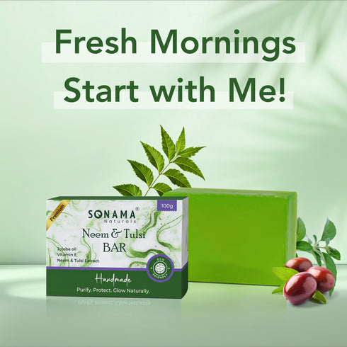 Neem & Tulsi Bar | Handmade Natural Cleanser for Skin