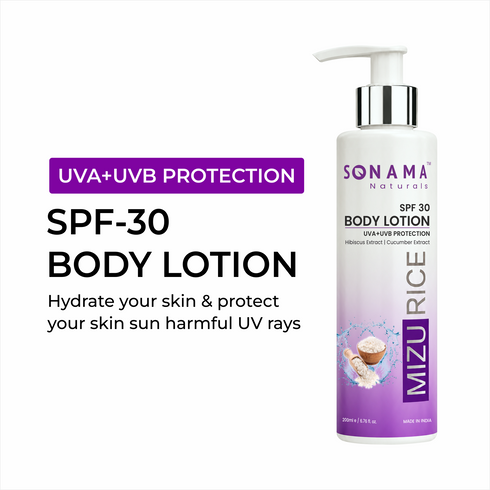 Mizu Rice SPF 30 Body Lotion For Deep Nourishment And Hydration