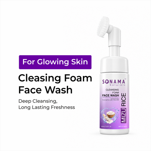 Mizu Rice Cleansing Foam Face Wash - Radiant Complexion, Naturally