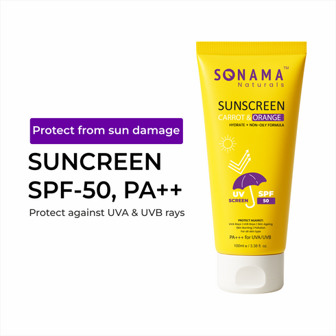 Carrot & Orange Sunscreen SPF 50 PA+++: Non-Greasy, Water-Resistant
