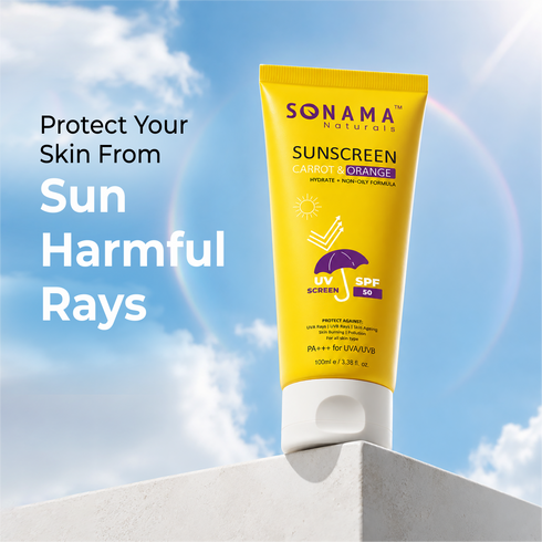 Carrot & Orange Sunscreen SPF 50 PA+++: Non-Greasy, Water-Resistant