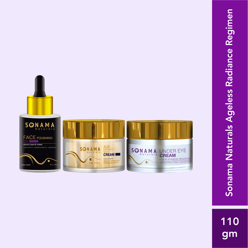 Sonama Naturals Ageless Radiance Regimen: Night Cream | Under Eye Cream | Face Oil