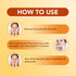Instructions on how to use face wash with images and text on a yellow background