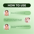 Instructions on how to use face wash with a green background