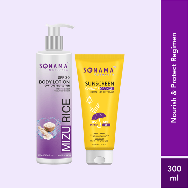 Nourish & Protect Regimen: SUNSCREEN SPF 50 PA+++ | BODY LOTION SPF 30