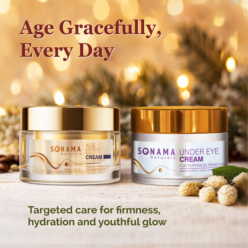 Sonama Naturals Rest and Rejuvenate Regimen: Under Eye Cream | Age Defence Night Cream